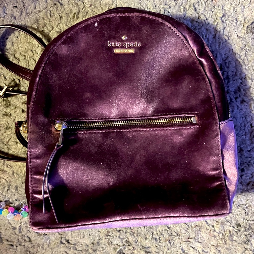 Kate Spade Purple Velvet Backpack